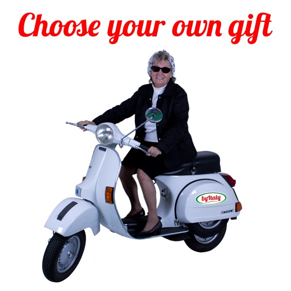 ByItaly Italian nonna grandma on a vespa customiyed gift