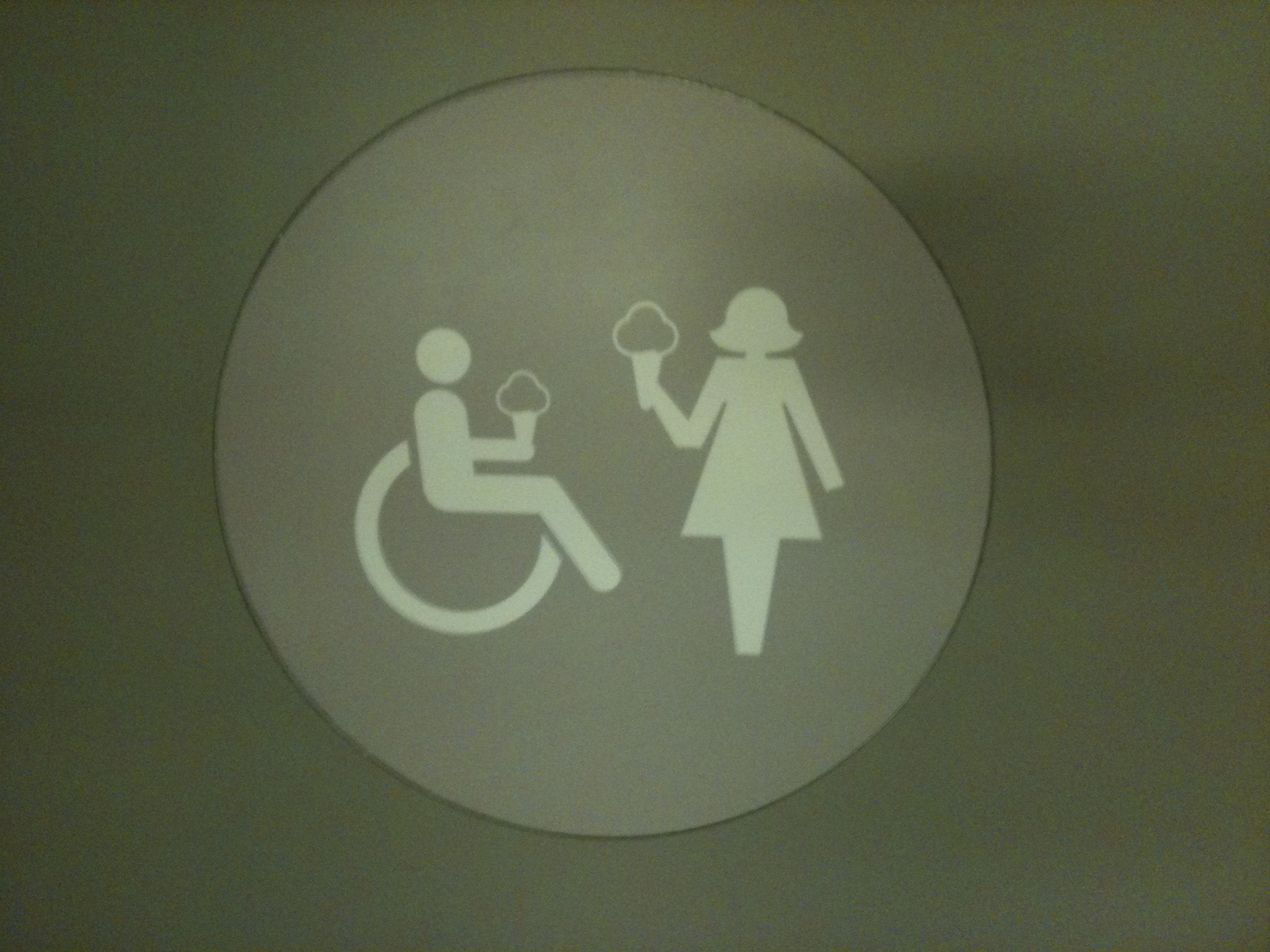 bathroom sign at Gelato University Carpigiani, Bologna, Italy